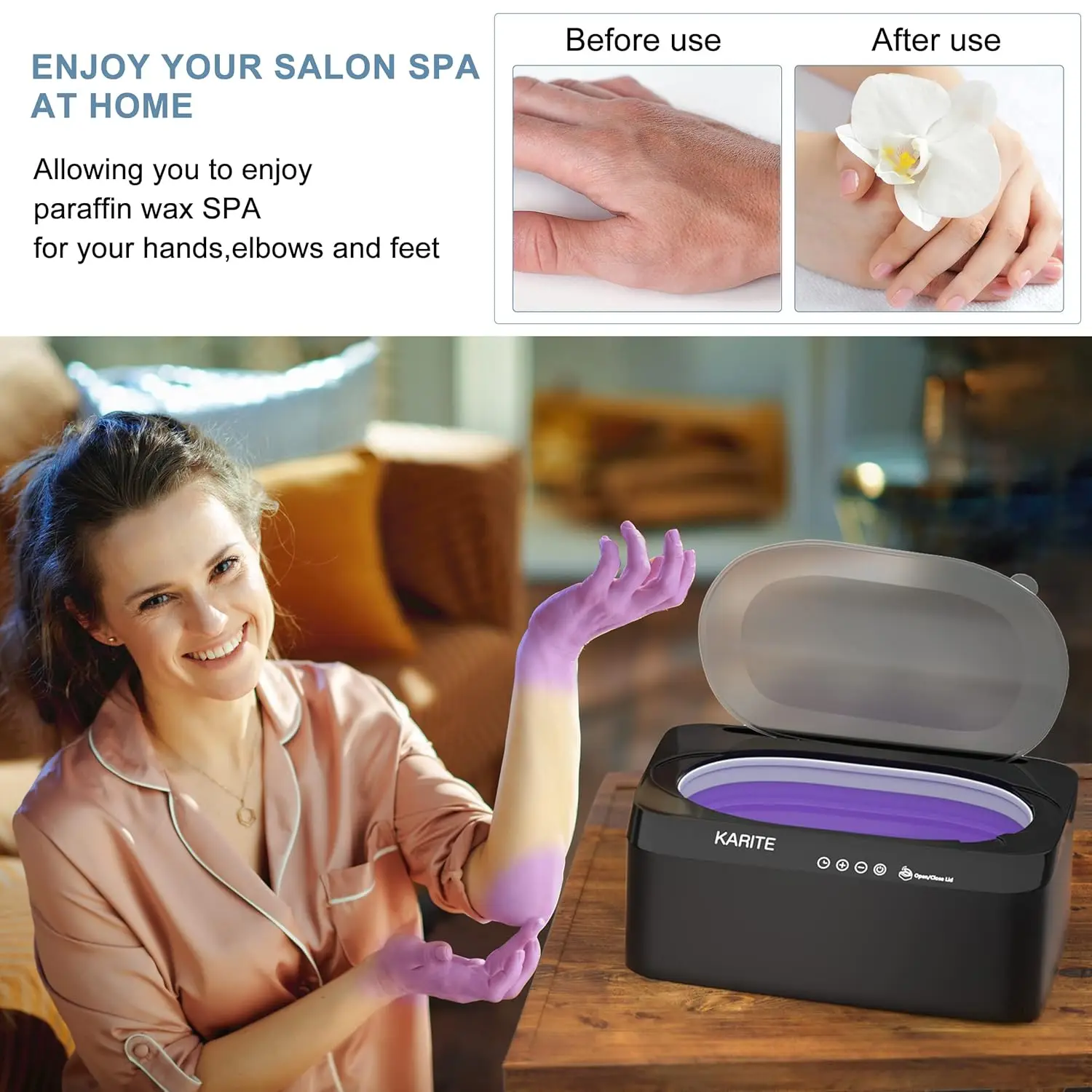 Paraffin Wax Machine for Hands and Feet with Auto Open Lid, Paraffin Bath,20Min Fast Wax Meltdown, Precision Temperature