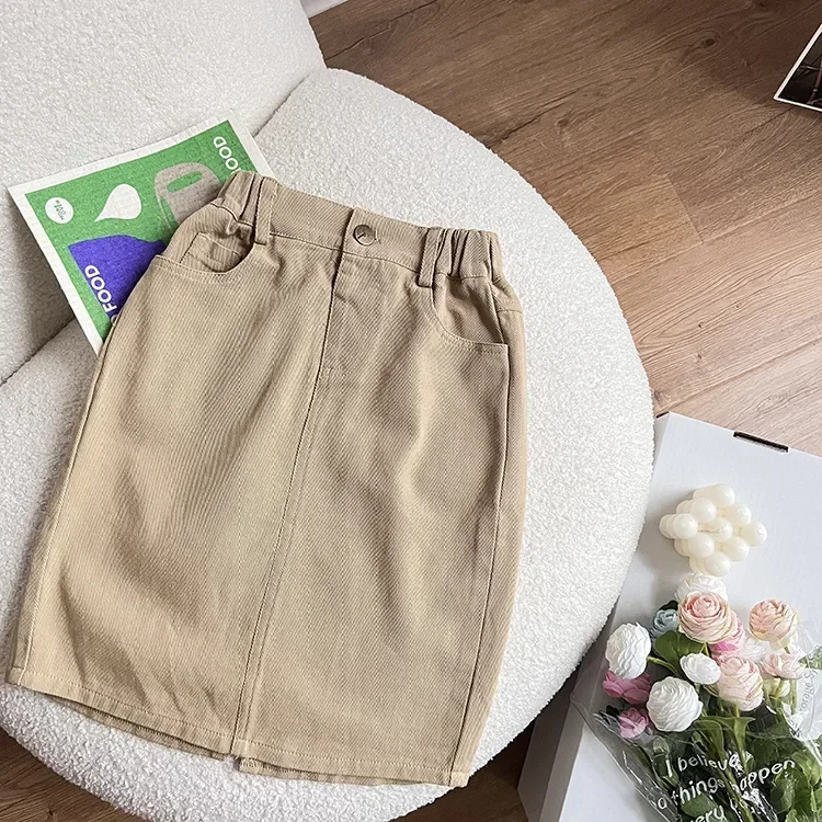 재고정리 5039C 아동복 여아 스커트 봄 여름 한국 핫세일 여아 롱스커트 패션 데님 스커트