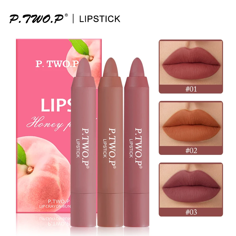 P.TWO.P 3 Pcs Lipstick Set with Sexy Long Lasting Waterproof Matte