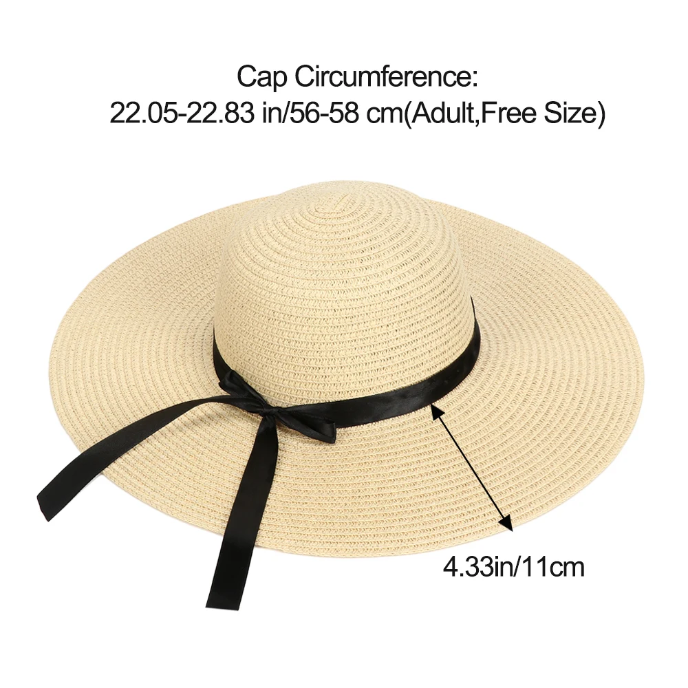 Chapeau De Paille à Large Bord Pliable Pour Femme - Idéal Plage, Vacances, Toutes Saisons, Unisexe