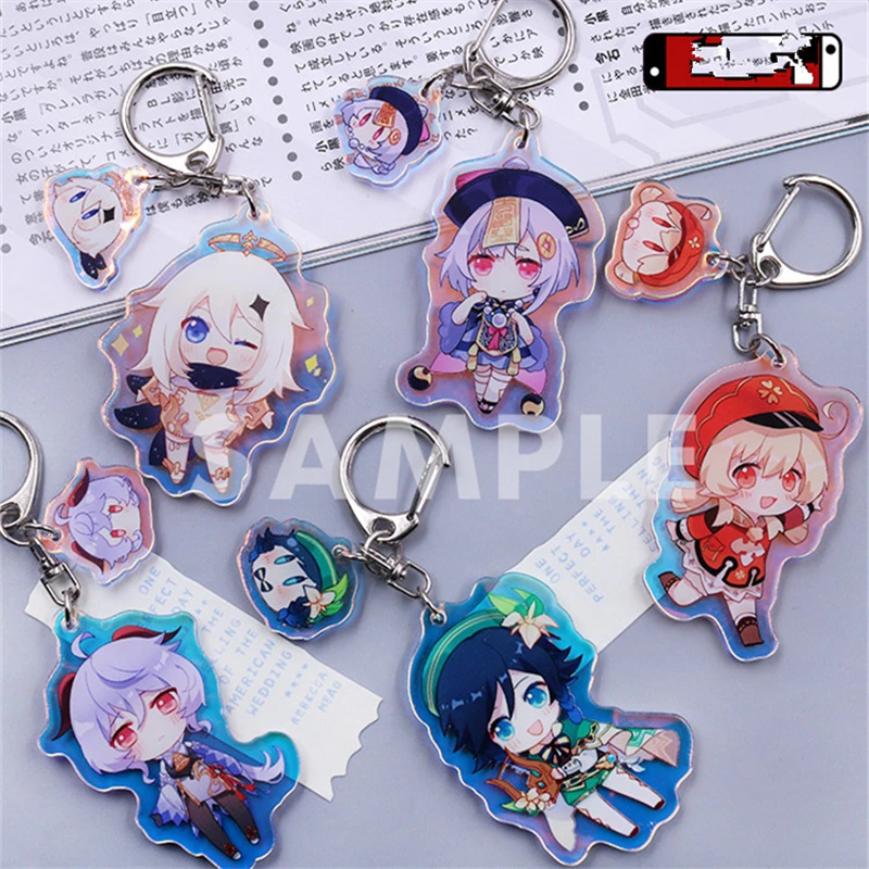

Game Impact Kamisato Ayato Qiqi Yun Jin Naganohara Yoimiya Cosplay Keychain Accessories Key Chain Backpack Pendant Prop