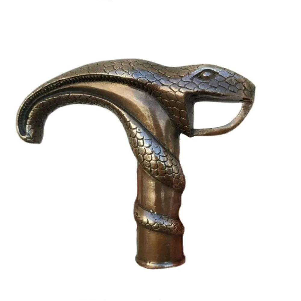 

Antique Victorian Walking Stick with Bronze Gun Head Holding snake