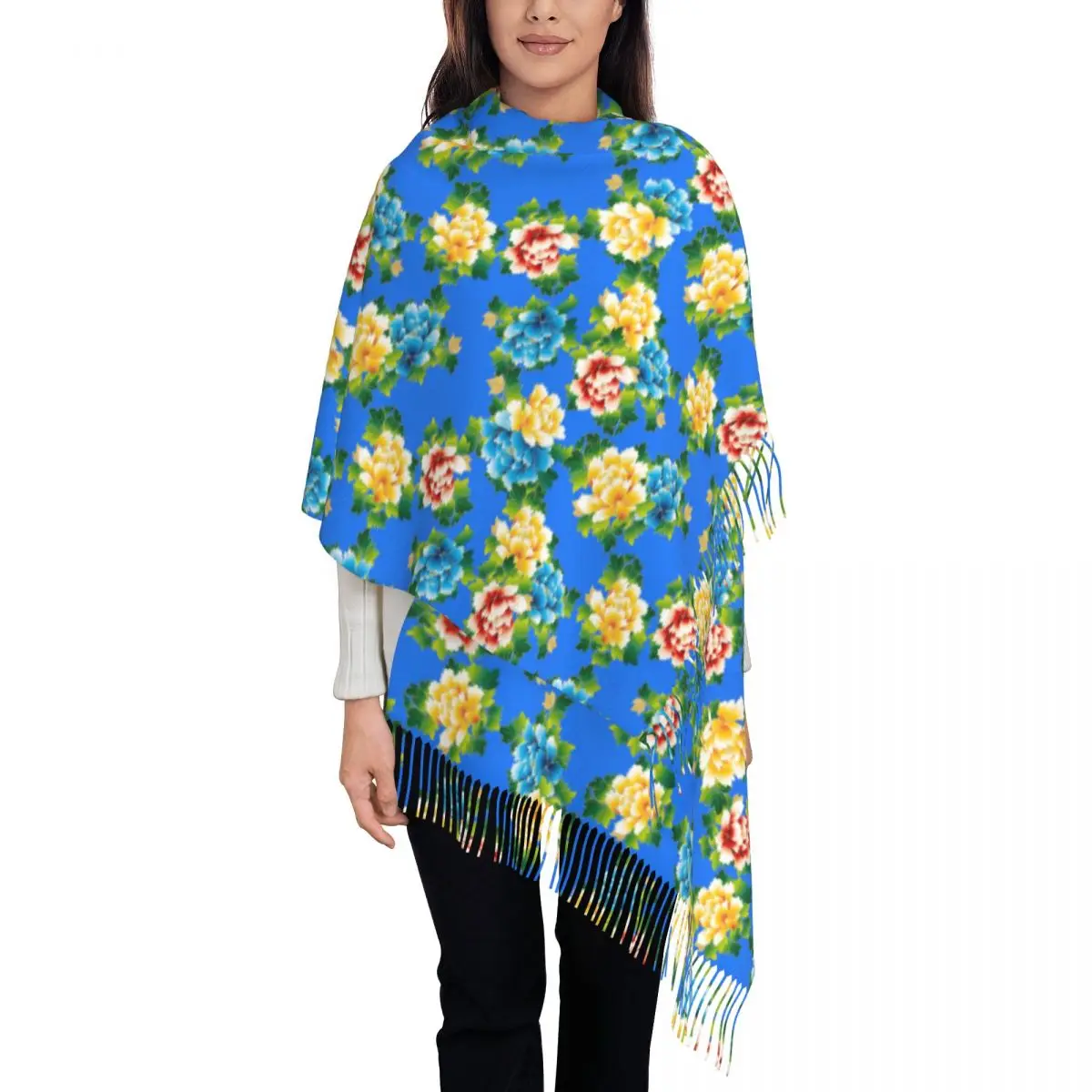 

Теплый шарф, зимняя Роскошная шаль с цветочным узором, накидка в гавайском стиле, бандана на заказ, Женские Ретро головные уборы, шарфы