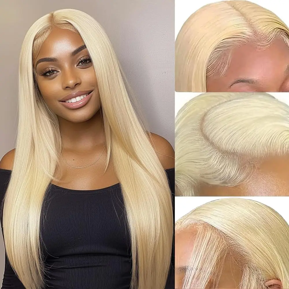Blonde 613 Straight Wigs Human Hair 13x6 HD Lace Front Human Hair Wigs 200%Density 613 Lace Front Brazilian Remy Wig 26 Inch