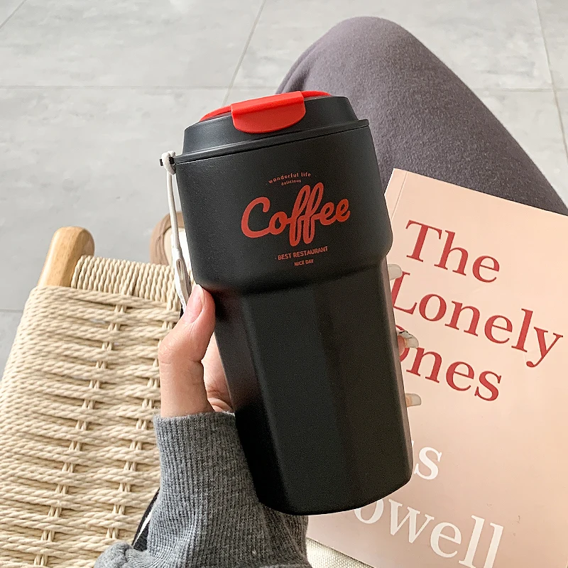 420ml/620ml Portable Stainless Steel 304 Coffee Mug With Rope New Fashion Thermos  Mug Travel Thermal Cup For Gifts - Mugs - AliExpress