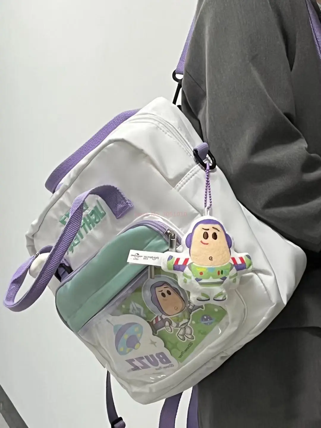 Disney backpack cartoon Buzz Lightyear handbag crossbody bag large capacity Disney strawberry bear funny travel cute backpack 5