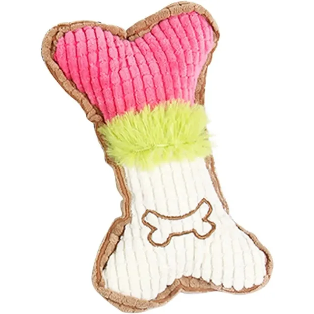 1pc Dog Squeaky Toys, Bones Plush Dogs Chew Toy for Small Medium Breed Puppy Aggressive Chewer Pets Puppy Playing Cleaning Teeth 3