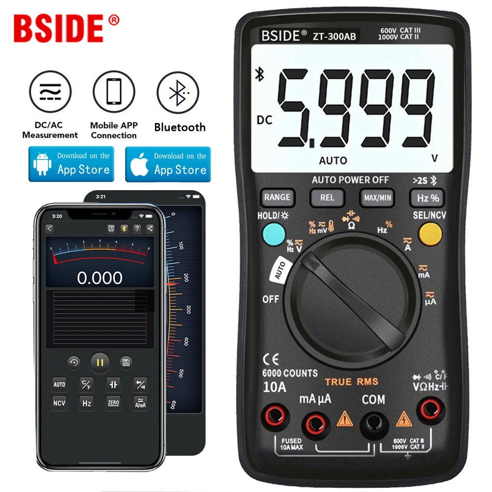 Digital multimeter Wireless Technology Ammeter True RMS Auto Rang Intelligent analog Voltmeter Capacitor Tester DIY Tool