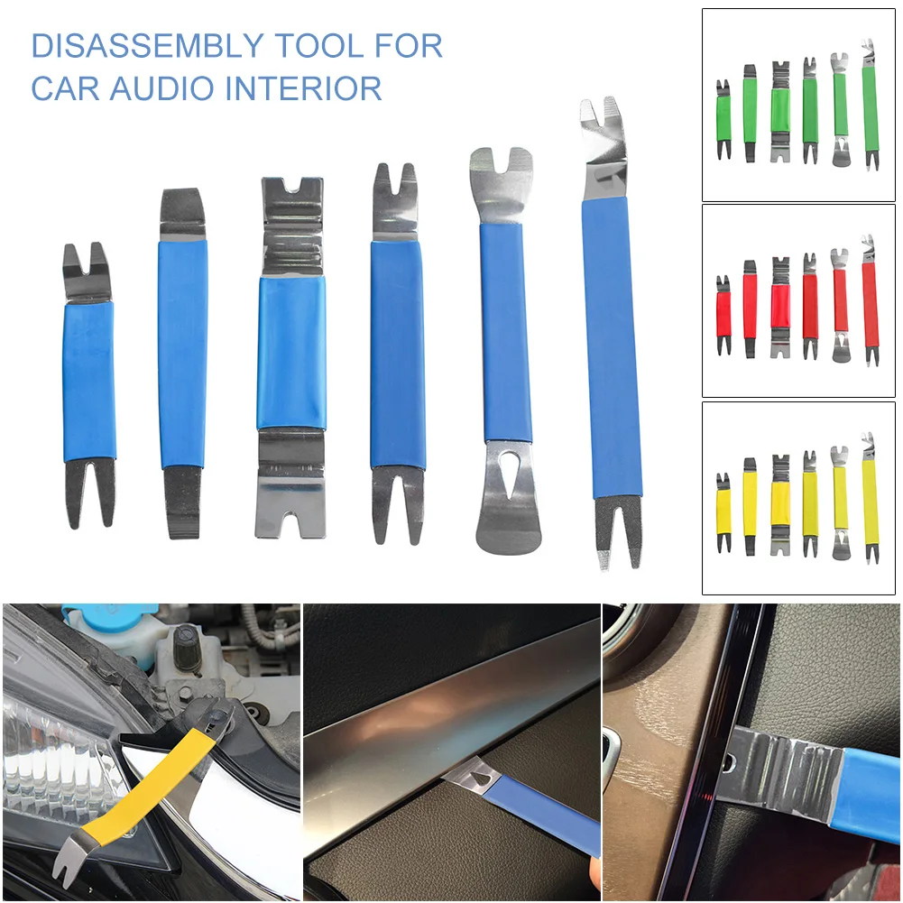 6Pcs Car Trim Removal Tool Stainless Steel Audio Trim Panel Remover