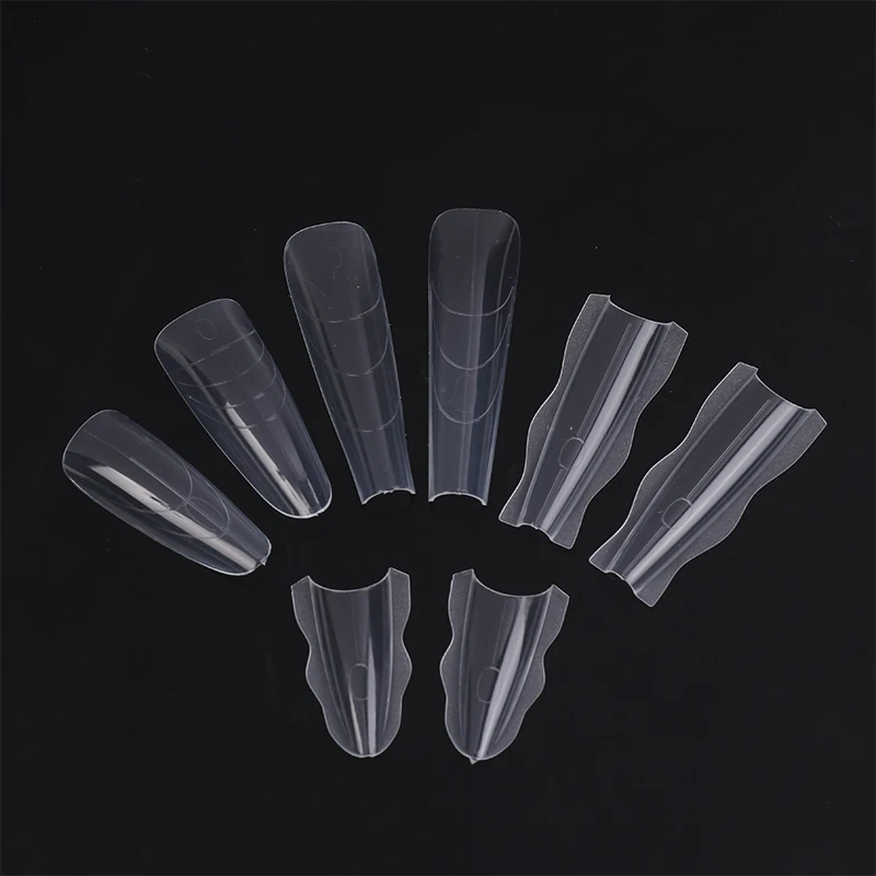 60pcs 샌드위치 네일 폼 빠른 네일 연장용 네일 몰드 초보자 전문가 여성용 플라스틱 네일 폼 도구