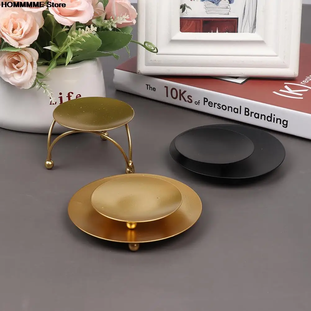 Iron Plate Candle Holder 6 STYLES Gold Black Decorative Iron Pillar Candlestick for LED&Wax Candles Wedding Party Festival candle holders