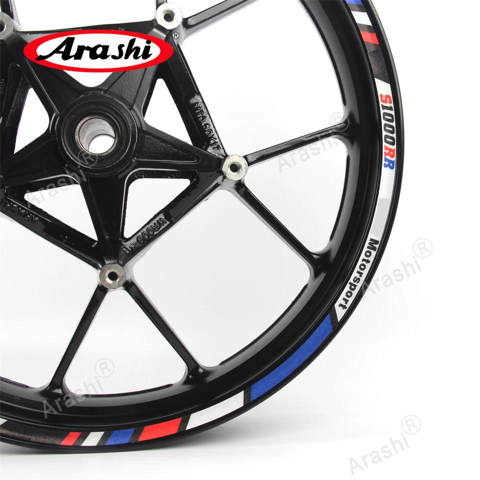 Glossy Vinyl Rim Stickers / Wheel Decals For BMW M1000R Motorcycle – Laminated Stripes