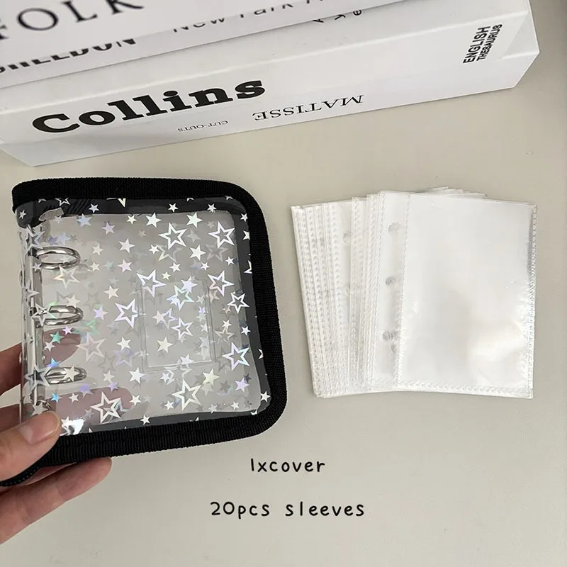 A5 Laser Stern Reißverschluss Binder Sammeln Buch Nachfüllen Organizer DIY Journal Milch Transparent Kpop Idol Fotoalbum Kawaii Briefpapier – Detail 30