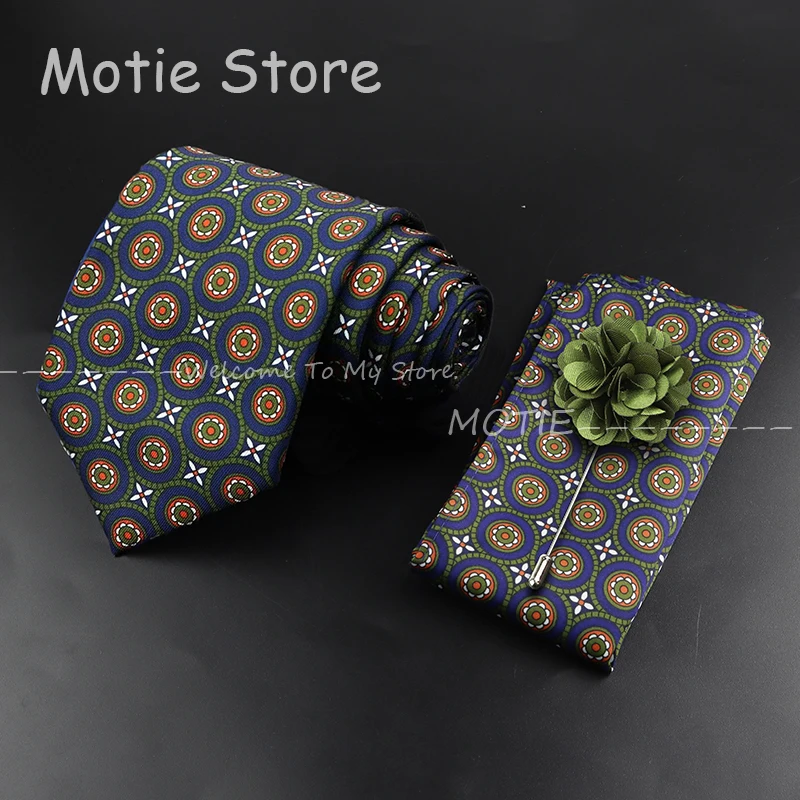 20 Stile, modisches Krawatten-Set für Herren, inklusive Blumenbrosche, weicher Jacquard-Taschentuch, Manschettenknöpfe, Accessoires, Alltagskleidung, Krawatte, Party-Geschenke – Detail 16