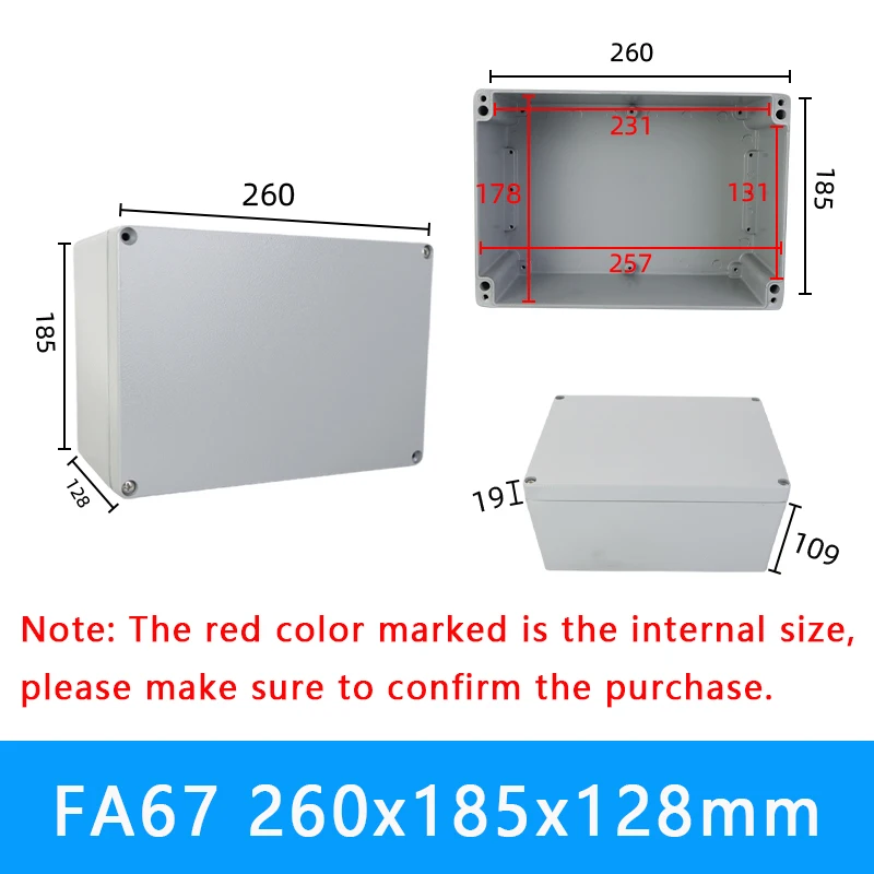 Waterproof Aluminum Electronics Housing - IP67 Outdoor Metal Junction Box