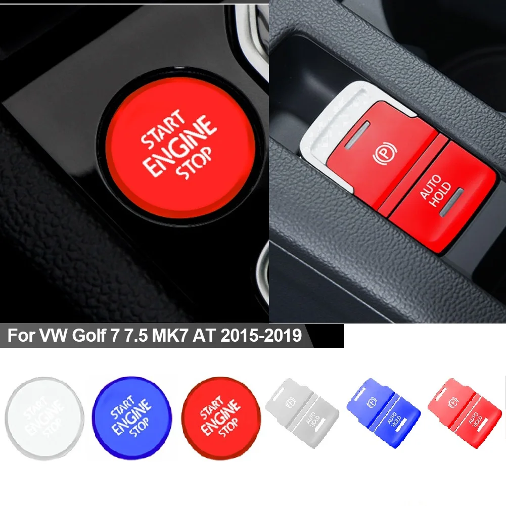 1/3Pcs Auto Handbremse Auto Halten P Schalter Taste Aufkleber Kappe Abdeckung Starten Trim Schutz für VW Golf 7 7,5 MK7 ZU 2015-2019