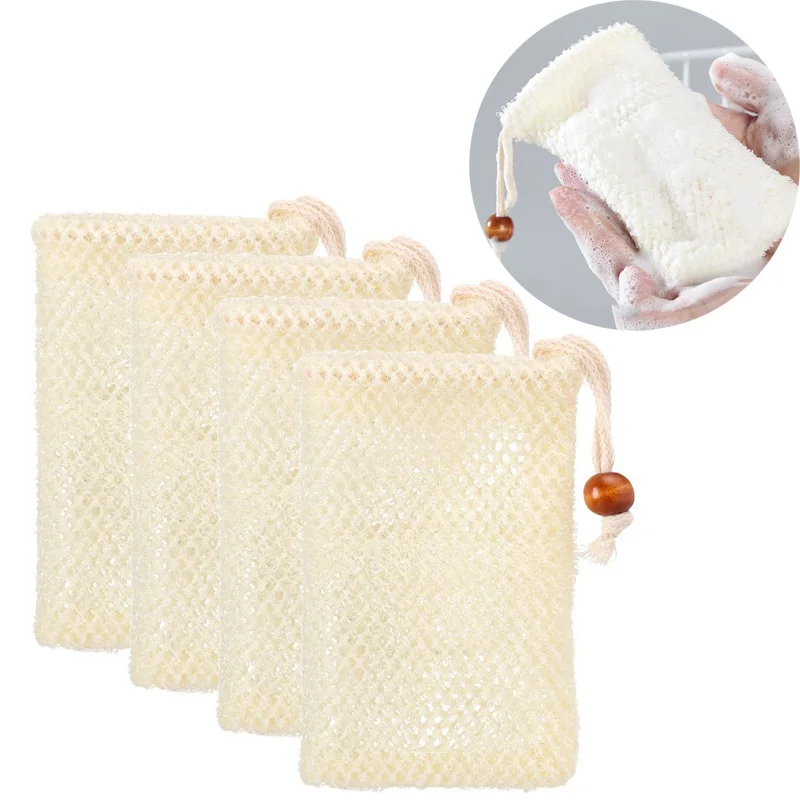 1/3/5pcs Mesh Soap Bag Saver Pouch Bar Soap Exfoliating Mesh Bags for Shower Bubble Foam Net Pocket PE Nylon Natural Sisal Bags 4