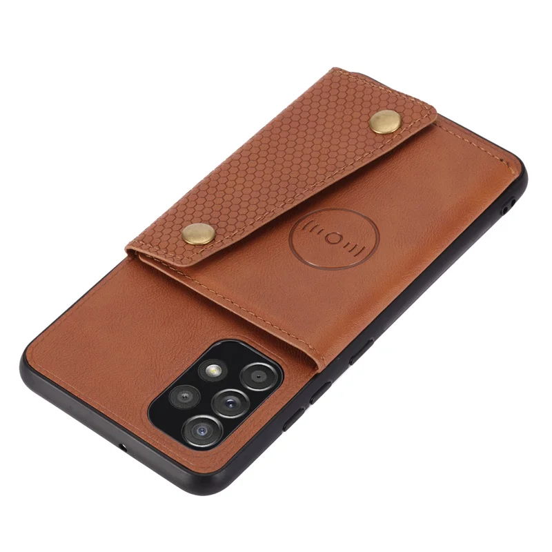 Premium PU Leather Wallet Phone Case with Magnetic Car Holder and Card Slots, Stand Cover