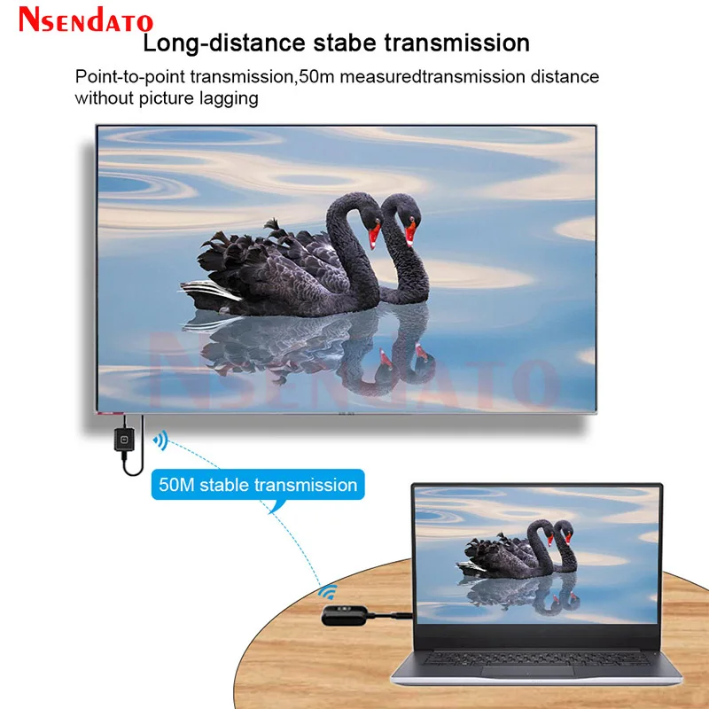Wireless HDMI Extender Wifi Video Transmitter Receiver 50M 1080P 60Hz HDMI Wifi Screen Share Display Dongle Adapter for TV PC