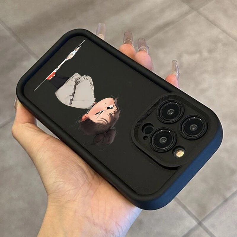 Minimalist Angry Girl Illustration Phone Case Cover