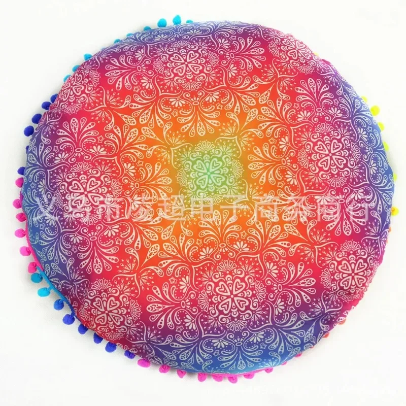 Ethnic Style Round Mandala Pattern Pillowcase Bohemian Cushion Cover Boho Floor Cushion Pillow Case Home Decoration 43x43cm 5