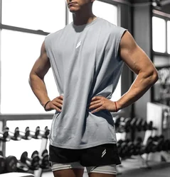 Men's Quick - Drying Sleeveless Fitness Tank - Breathable Mesh Gym Vest - XL (Light grey)