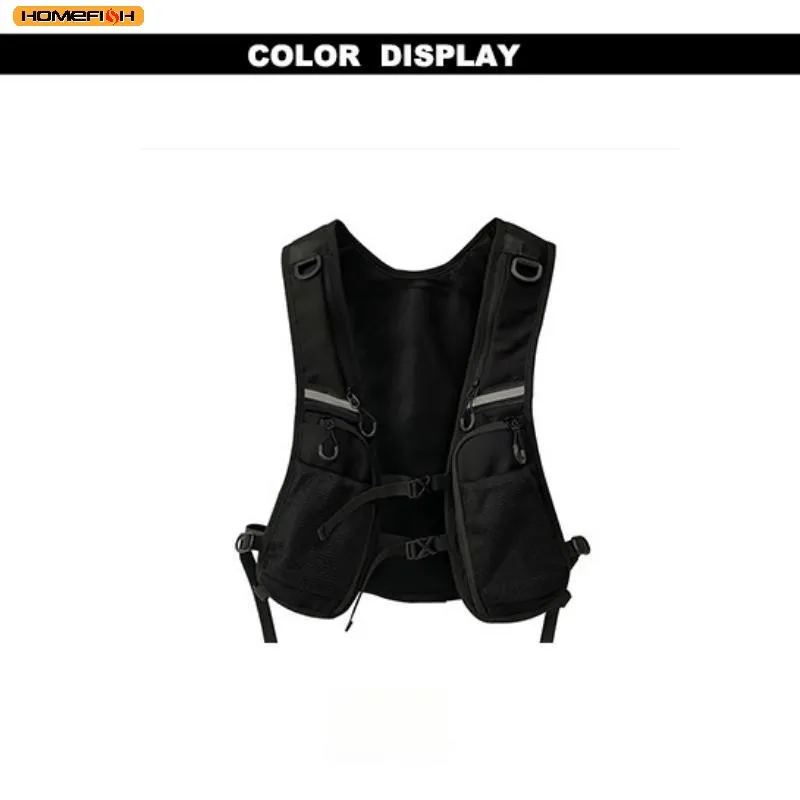 힙합 스트릿웨어 남성용 가슴 가방 패션 방수 전술 조끼 가슴 팩 기능성 수납 백팩 나일론 포켓