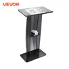 VEVOR 47" Acrylic Podium Stand Floor-Standing Clear Pulpits Acrylic Desktop Lecterns W/ Storage Shelf  for Church Office School 1