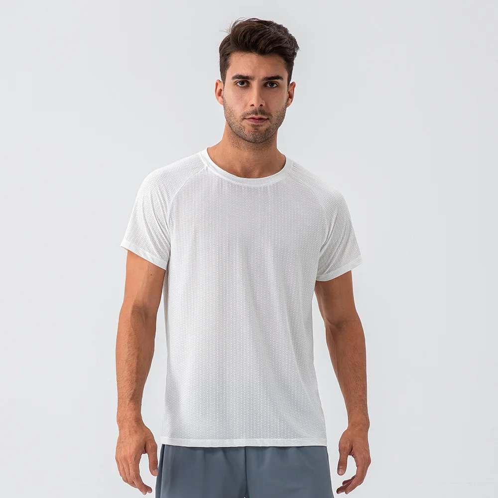 

Male Gym Shirts Hiking Cycling Tops Tennis Exercise Sweatshirts Workout Clothing Sports Breathable Tee Fitness Training Wear
