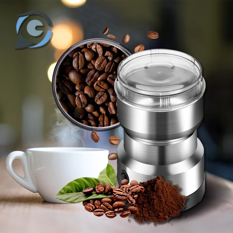 

New Portable Electric Coffee Grinder 304 Stainless Steel Multifunctional Beans Pepper Nut Espresso Pourover Coffee Beans Grinder