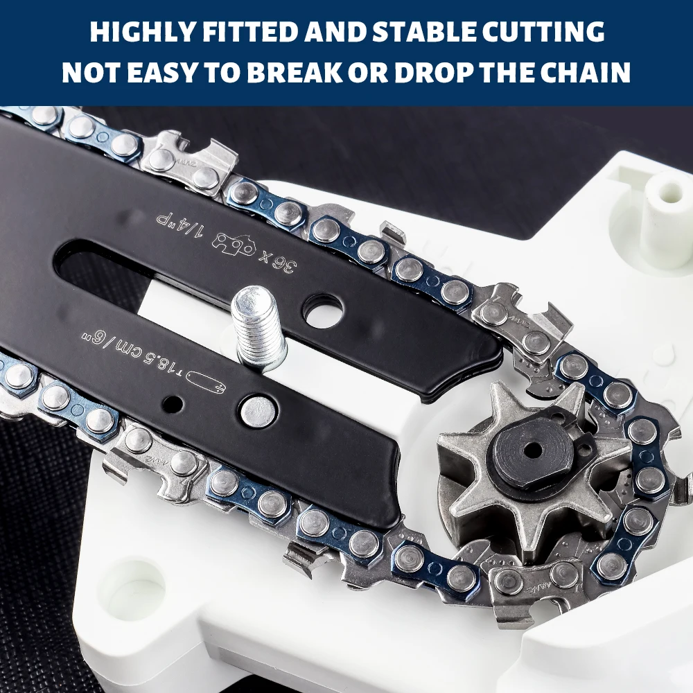 4/6 Inch Chain, Home Cordless Electric Chain Saw Accessories, Replacement Chain/Guide Rail For Pruning Saw, Tree Cutting Tools 3