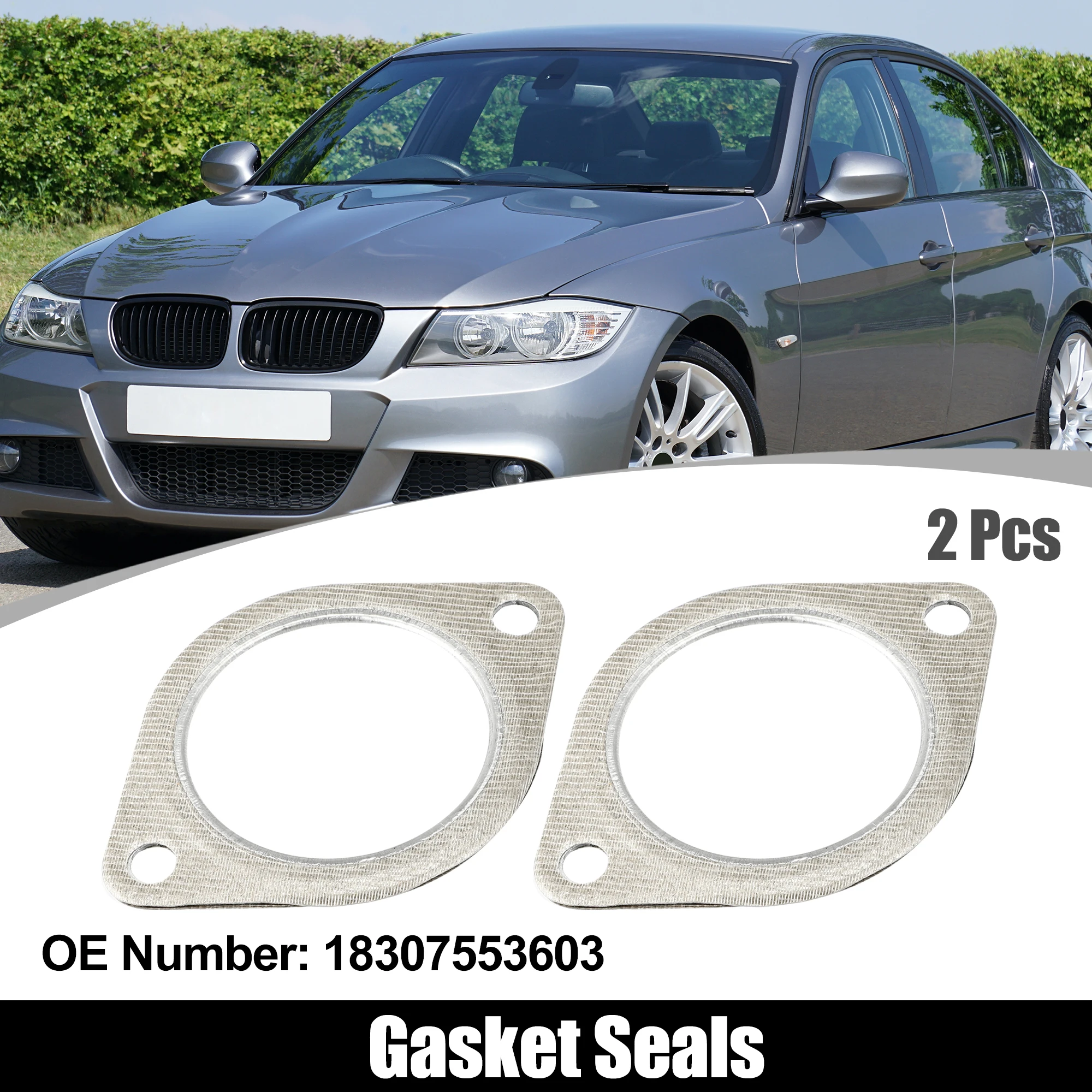 

Uxcell 2pcs Exhaust Pipe Flange Gasket Seal for BMW E60 E71 E82 E88 10-13 18307553603