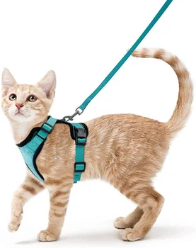 Cat Harness and Leash for Walking, Escape Proof Soft Adjustable Vest Harnesses for Cats, EasyControl 1
