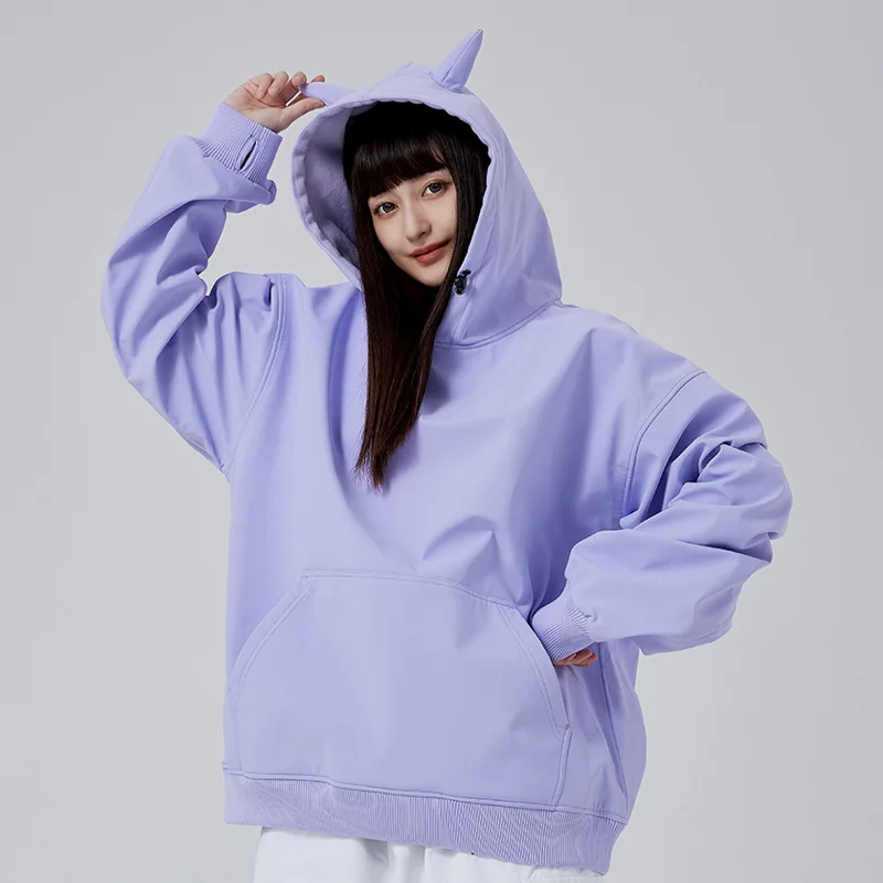 DOOKSNOW Winter Men And Women's Warm Waterproof Windproof Ski Sweatshirt Hooded Snow Coats Outdoor Sports Snowboarding Jacket