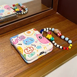 Cute Colorful Cat Kitten Phone Case with Bear Star Chain Back Cover - Z Flip 8 (A)