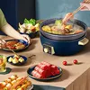 Electric hotpot pot household multifunctional mandarin duck split type large capacity electric stir fry pot electric frying pan 6