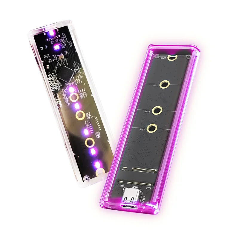 PUSKILL  LED   ϵ Dr, M.2 NVMe NGFF SSD Ŭ, USB 3.1 C Ÿ, 10Gbps SATA HDD ڽ, 2230 2242 2260/2280