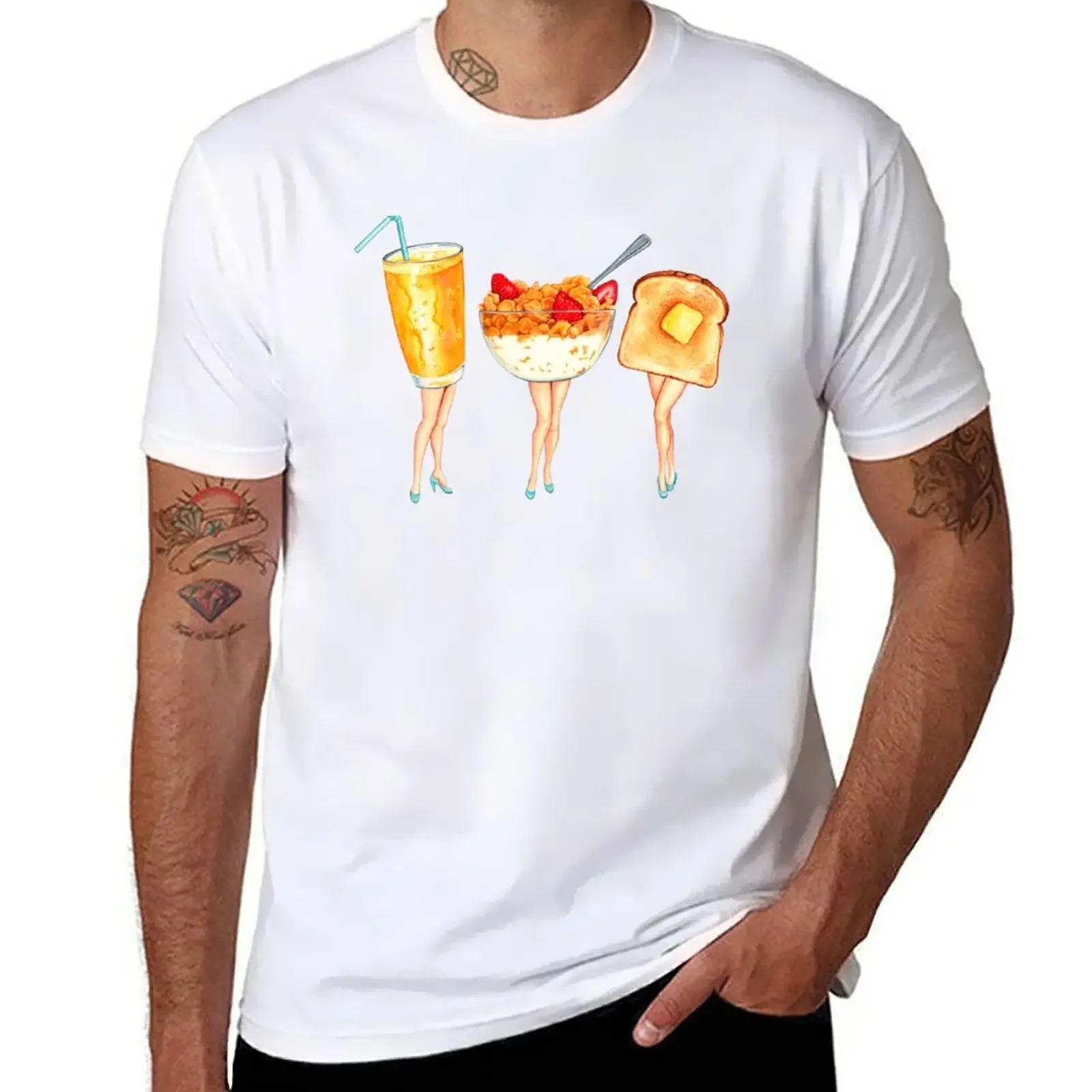 

Breakfast Pin-Ups T-Shirt for a boy anime clothes kawaii clothes men t shirt