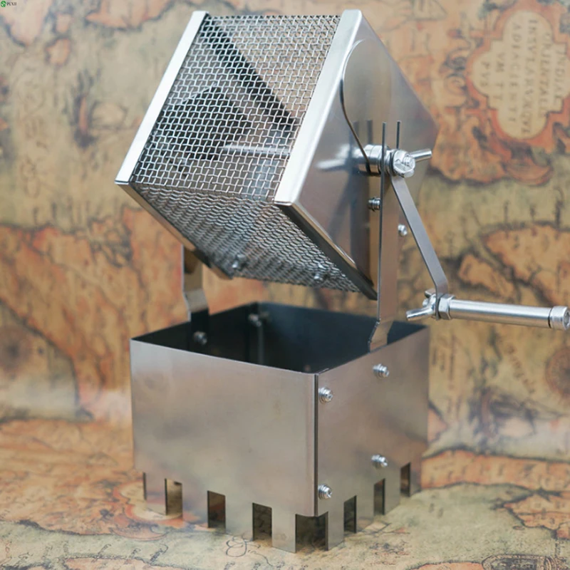 Coffee Bean Hand Shake Toaster Japanese Style Direct Fire Hand Net Small Square Home Automatic Infrared Baking Cage Titanium Net