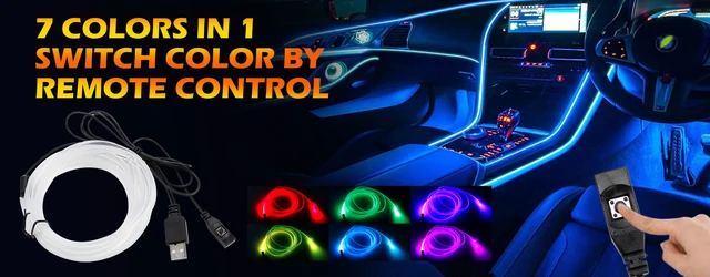 5m 12v Usb Auto Innenraum El Wire Auto Led Neon Lichtstreifen DIY Effekte  Ambiente-Beleuchtung Kit für Automobil Innenraum Platte Raum Dekoration