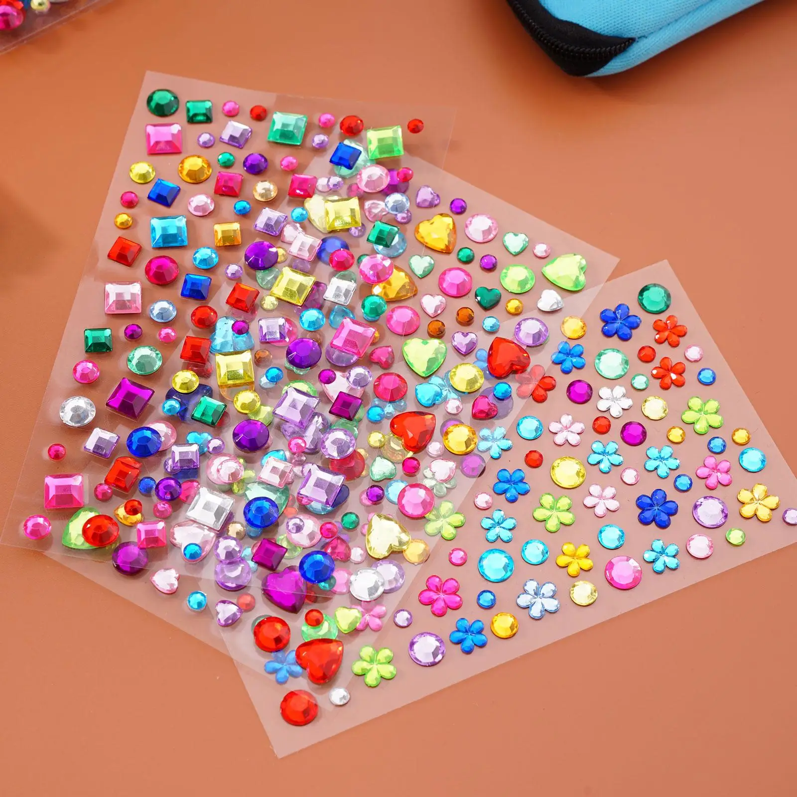 Kinder 3D Edelstein AufkleberDIY Acryl Diamant Kristall Selbstklebende Aufkleber Funkelnden Strass Aufkleber für kinder Mädchen Dekor U0K2 – Detail 18
