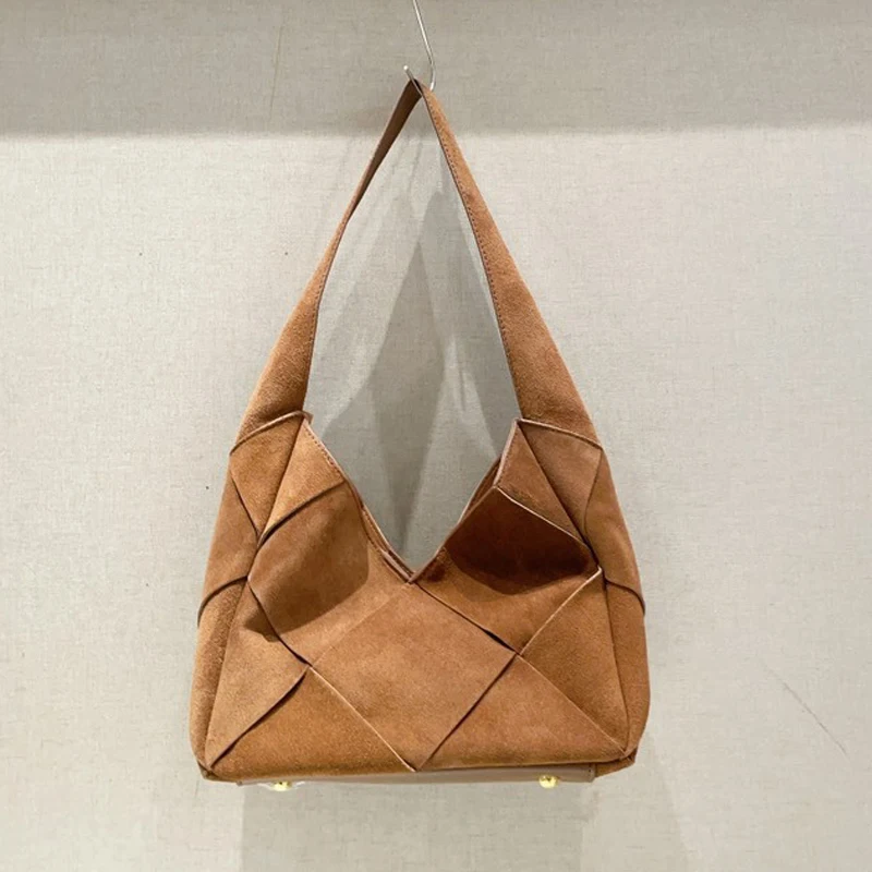 

Genuine Leather Cowhide Bags For Women Luxury Designer Handbags And Purses 2023 New In Vintage Splicing Weave Shoulder Crossbody