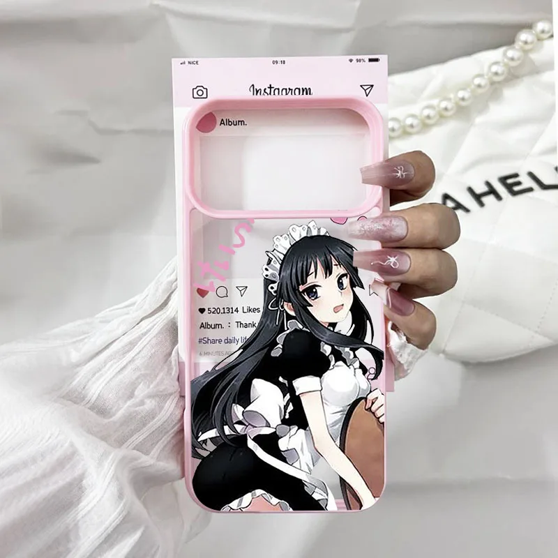 Charming Cartoon Anime Girl Shockproof Clear Matte Phone Case