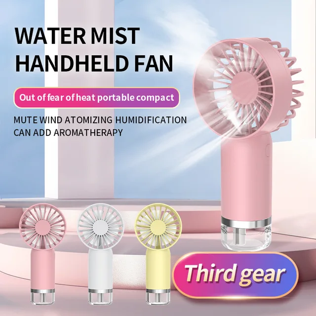 Handheld Mini Air Conditioner Spray Fan，USB Rechargeable Portable Humidifier Mist Cooler Cooling Spray Humidifier Fan for Home 1