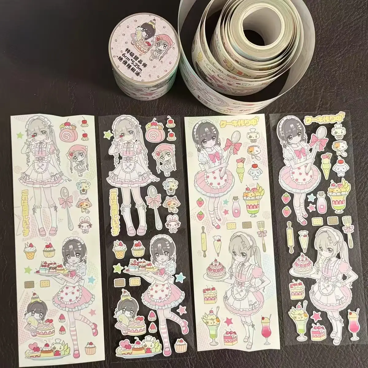 귀여운 소녀 디저트 테마 스티커 2차원 아름다운 소녀 Diy 구 카드 장식 휴대..