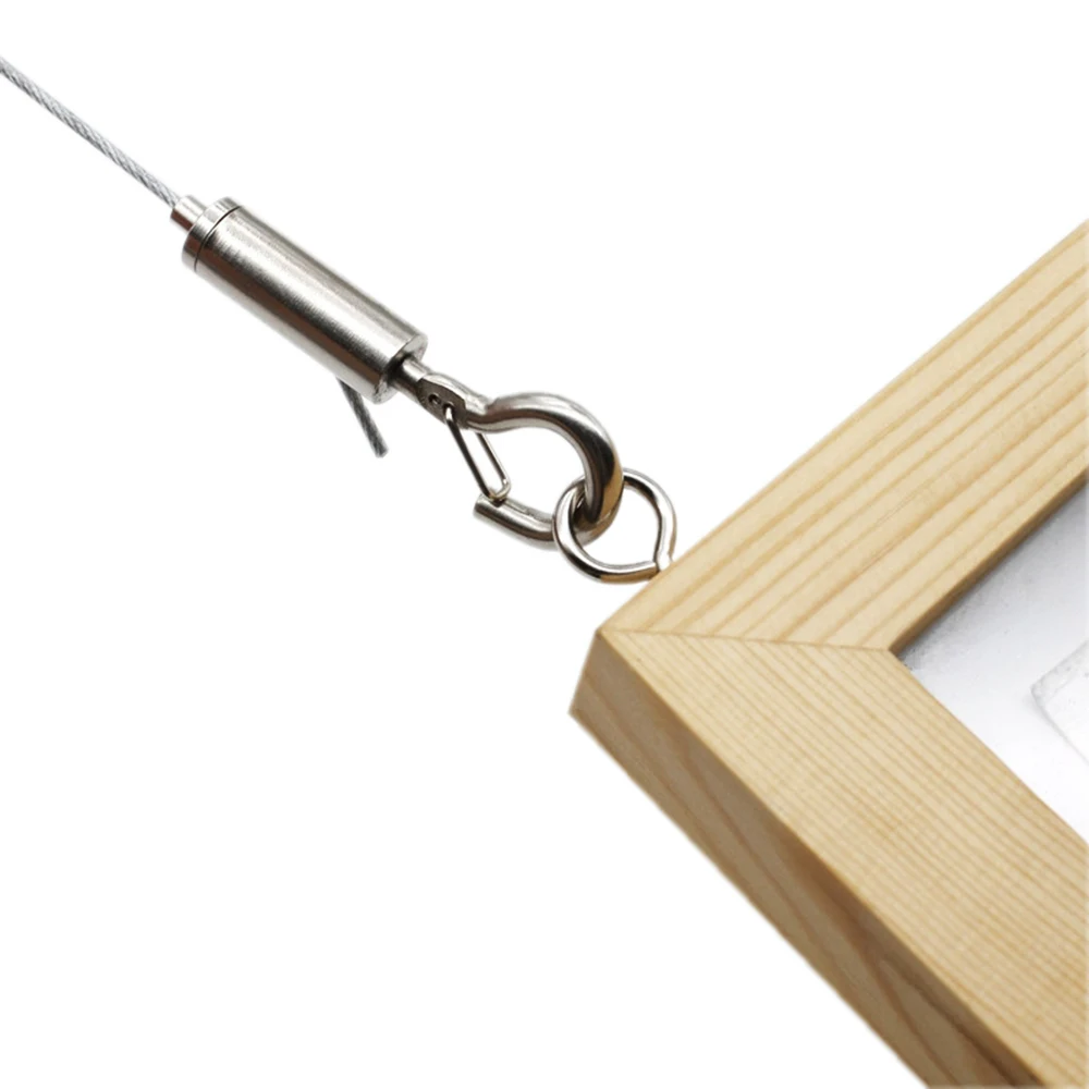 Wire Rope Hook Adjustable Automatic Wire Rope Spring Hook Clothesline Picture Hanging Solution System Suspension Code Stainless Steel Cable