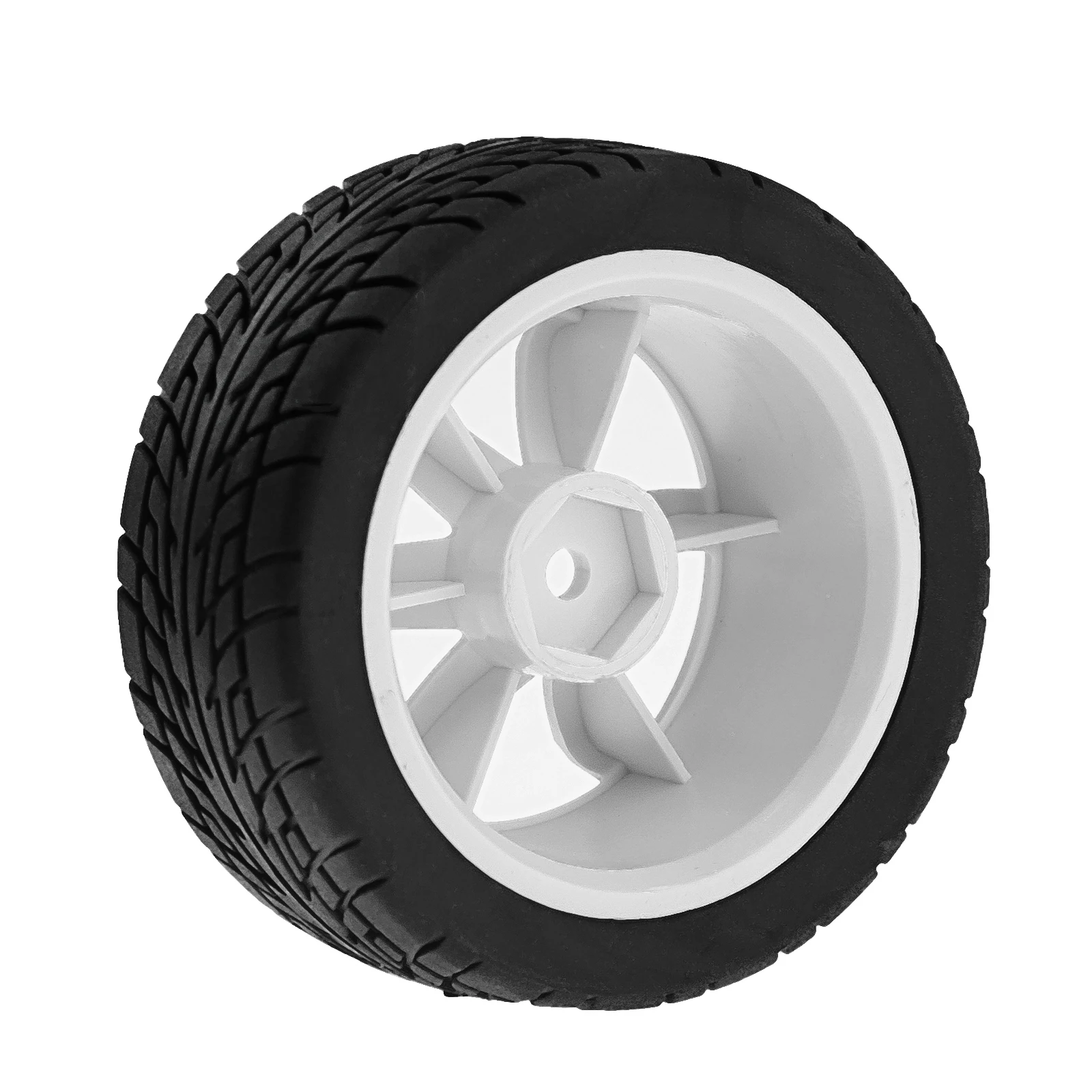 Pneus RC 1/10 4pcs 68x27mm pour Tamiya TT01 TT02 XV01 - Noir/Blanc