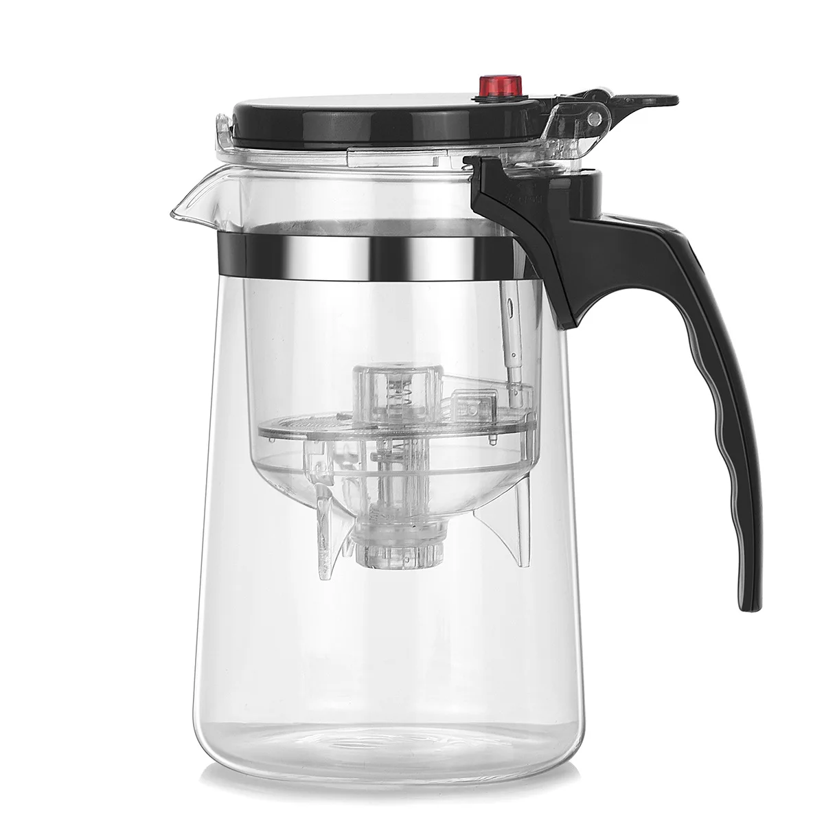 Portable Glass Teapots with One Button, Tea Separation Kettle, Household Tea Maker, High Temperature Resistance, Sets