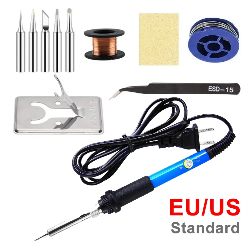 Adjustable Temperature Electric Soldering Iron 220V/110V 60W Electric Soldering Iron Set Welding Solder Repair Tool