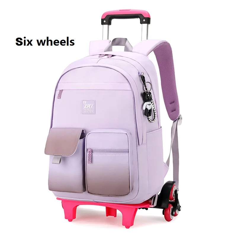 Mochila escolar con ruedas para niños y niñas, morral de viaje con ruedas  para ortopedia, novedad - AliExpress